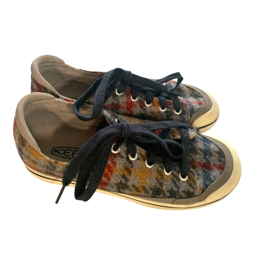 Keen Womens 6 Lace Tie Up Sneaker Flat Shoes Elsa 1023794 FLeece Multicolor Gray